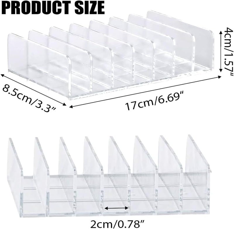 DDRAUY 2 Pack Acrylic Money Organizer Cash Trays,7 Section Dividers Money Organizer,Eyeshadow Makeup Palette Organizer,Clear Bill Money Organizer for Cash Envelope Card - Image 2